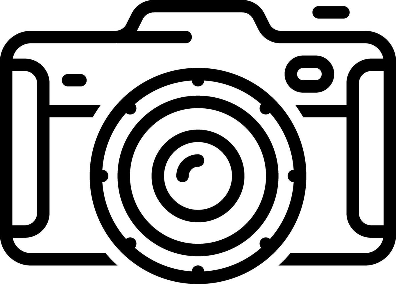 Preto linha ícone para máquinas fotográficas vetor