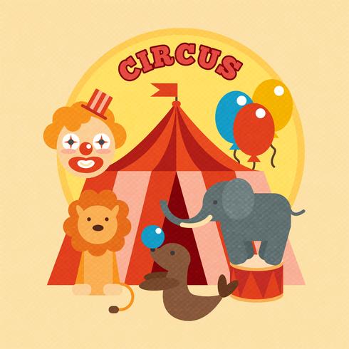 Cartaz de circo plano vetor