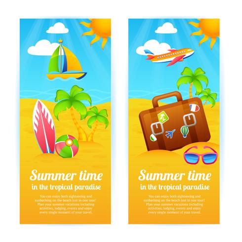 Banners de férias de verão vetor