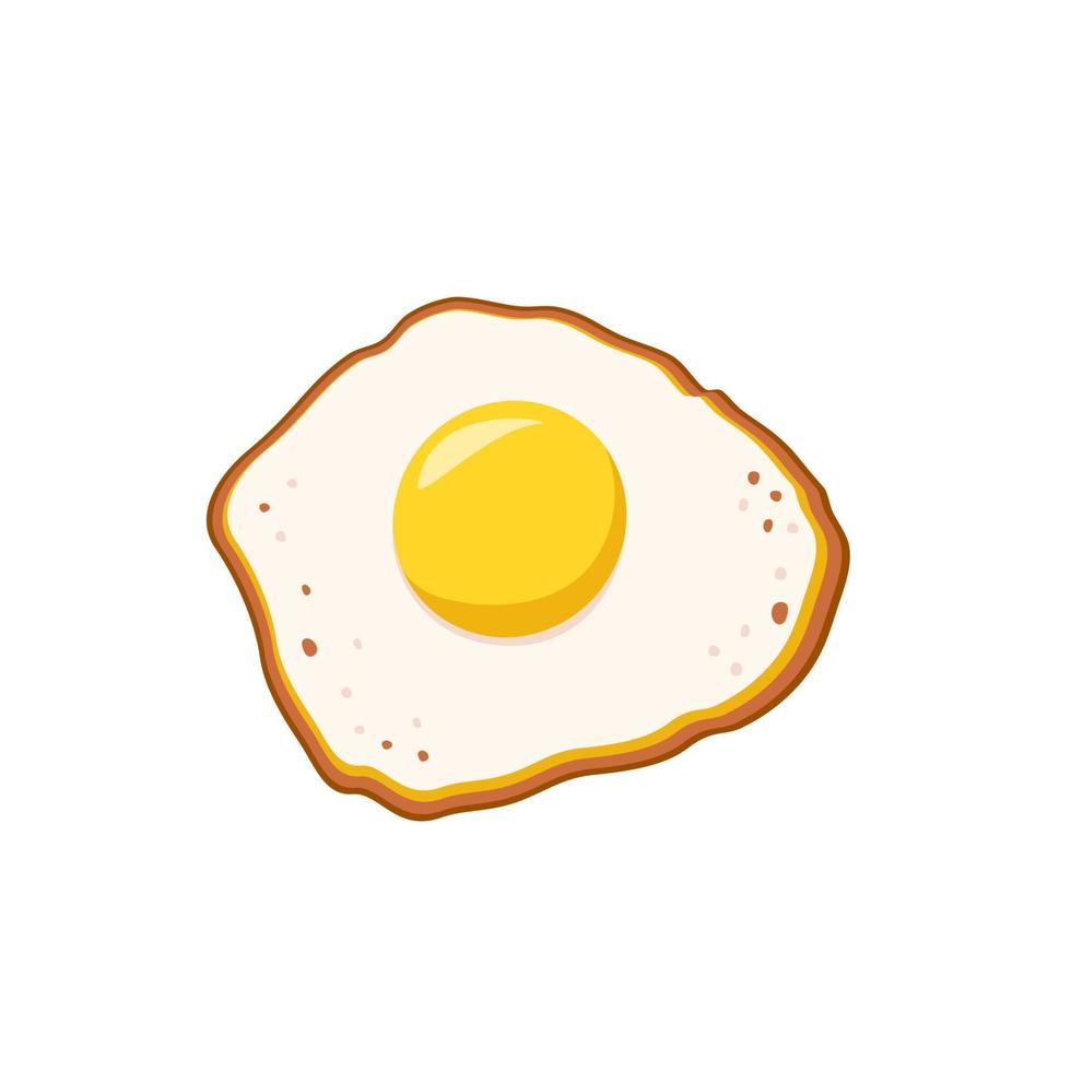 ovos fritos com gema amarela. ilustração em vetor plana