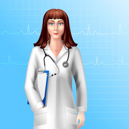 Personagem de médico feminino vetor