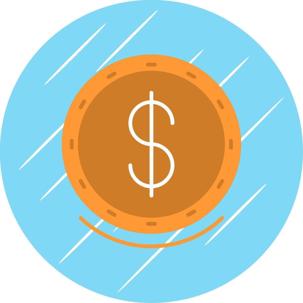 dólar símbolo plano azul círculo ícone vetor