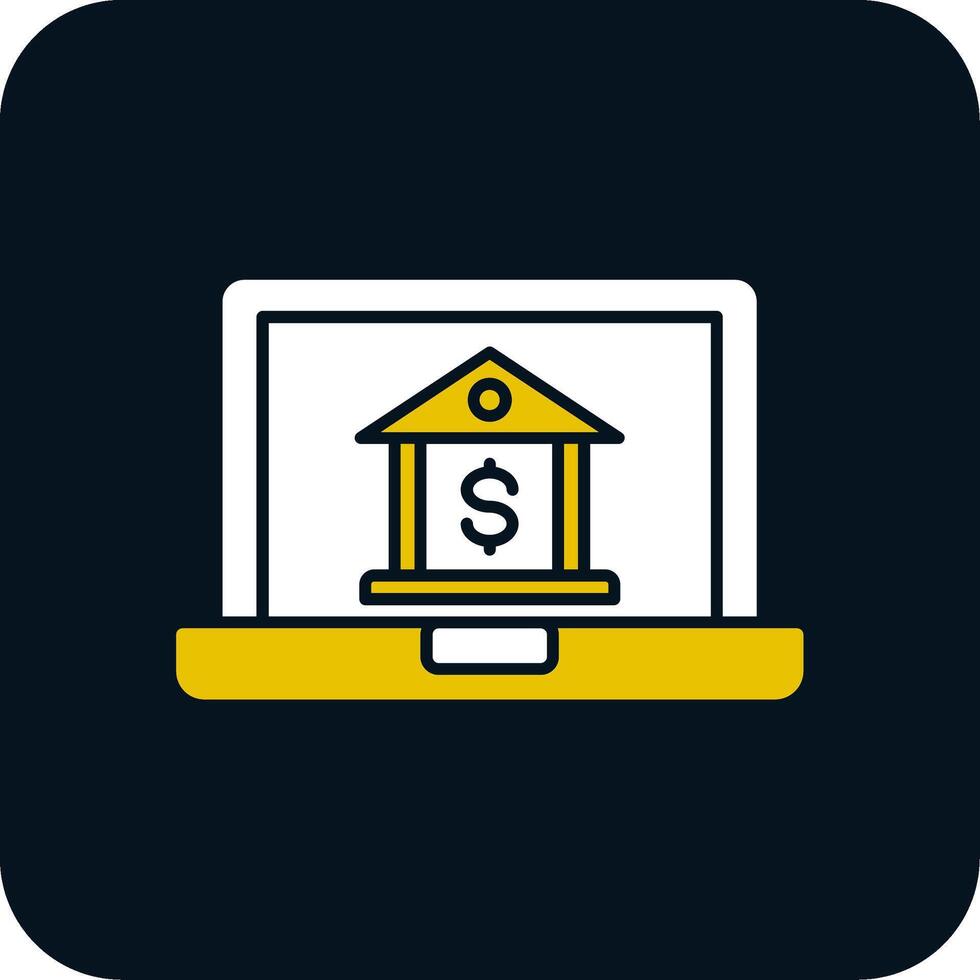 ícone de duas cores de glifo de banco online vetor