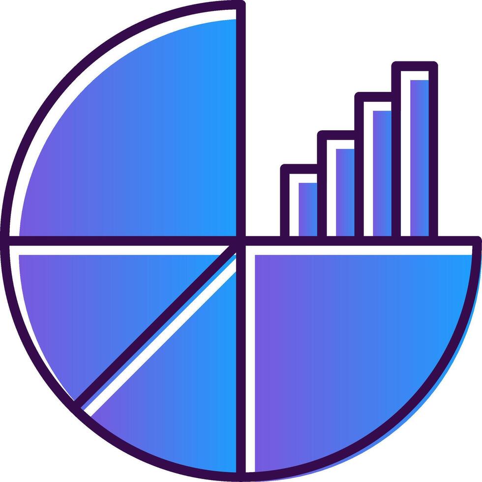 torta gráfico gradiente preenchidas ícone vetor
