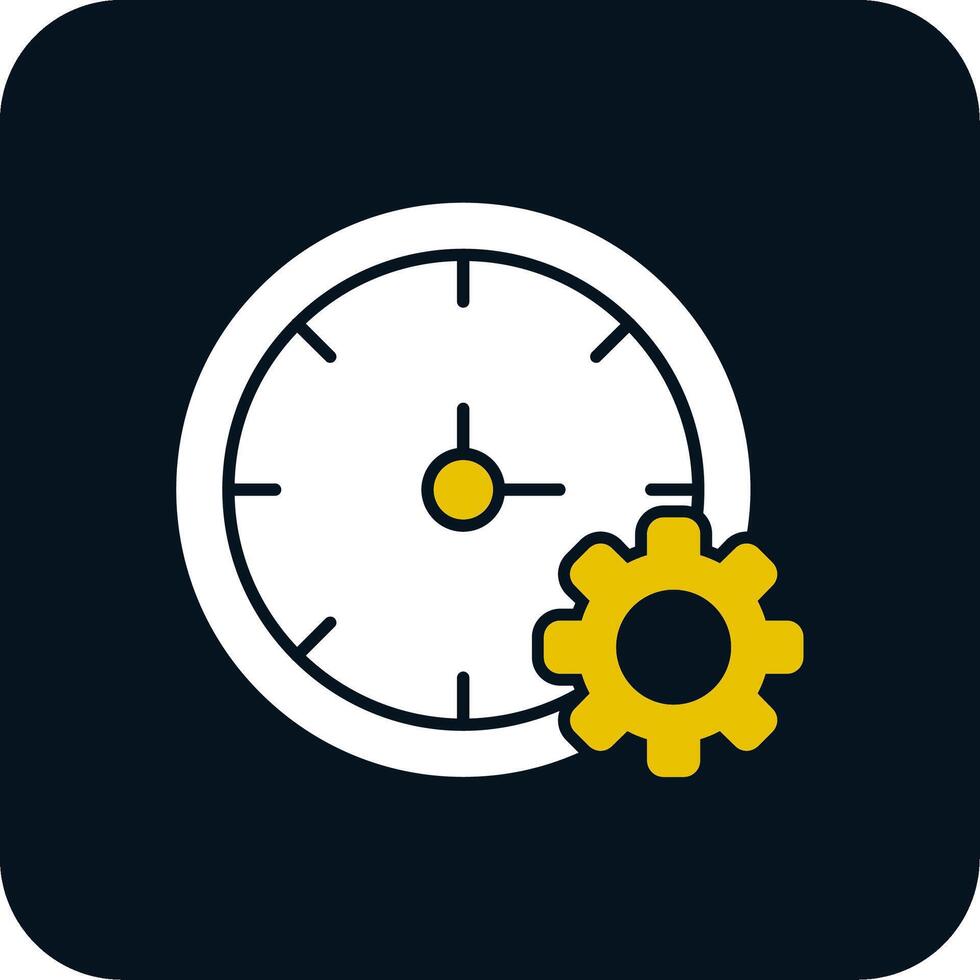 ícone de duas cores de glifo de gerenciamento de tempo vetor
