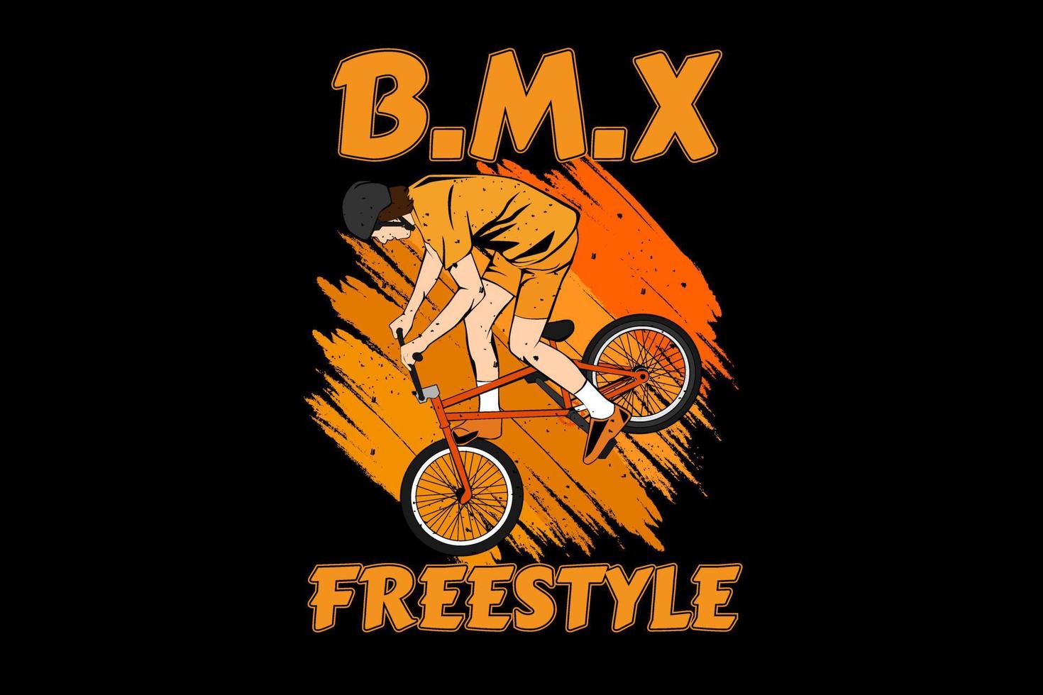 bmx freestyle design vintage retro vetor