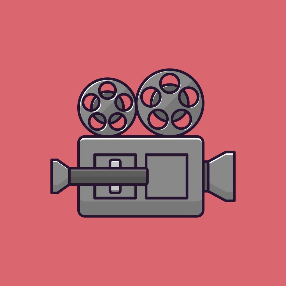 ilustração do ícone do estilo dos desenhos animados da câmera de vídeo vetor