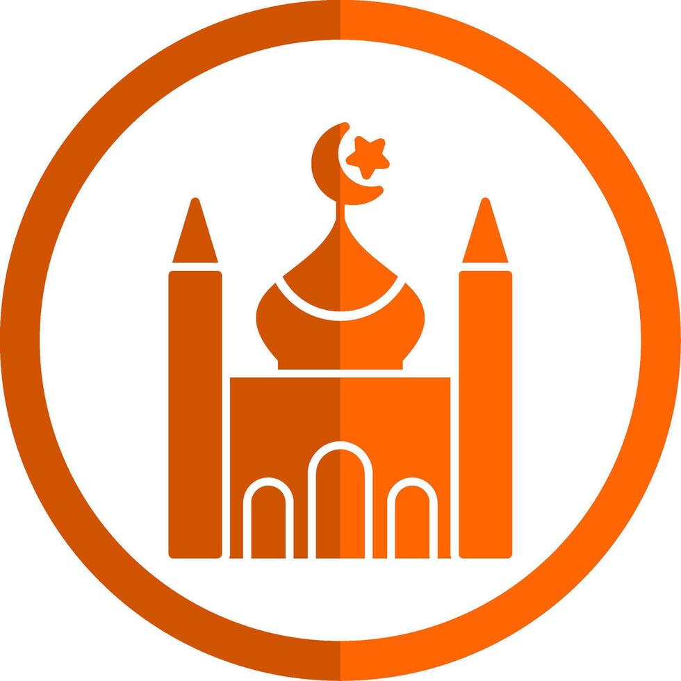 mesquita glifo laranja círculo ícone vetor