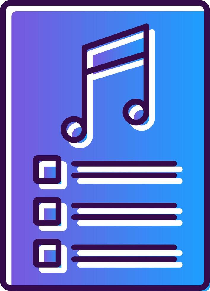 lista de reprodução gradiente preenchidas ícone vetor