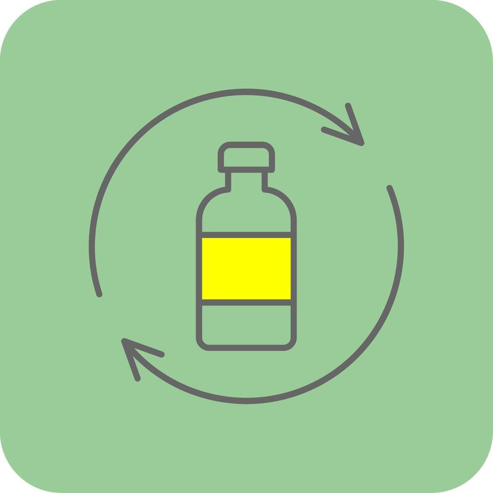 garrafa reciclando preenchidas amarelo ícone vetor