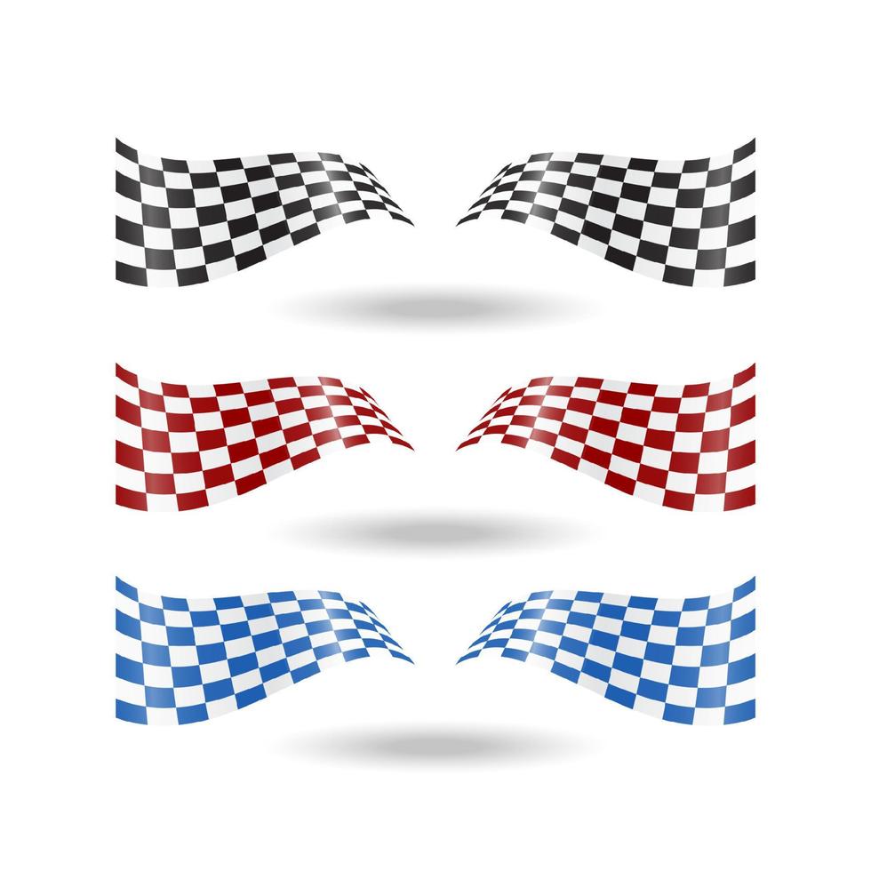 símbolos de ícone de vetor de bandeira de corrida. modelo de logotipo de bandeira quadriculada de design simples