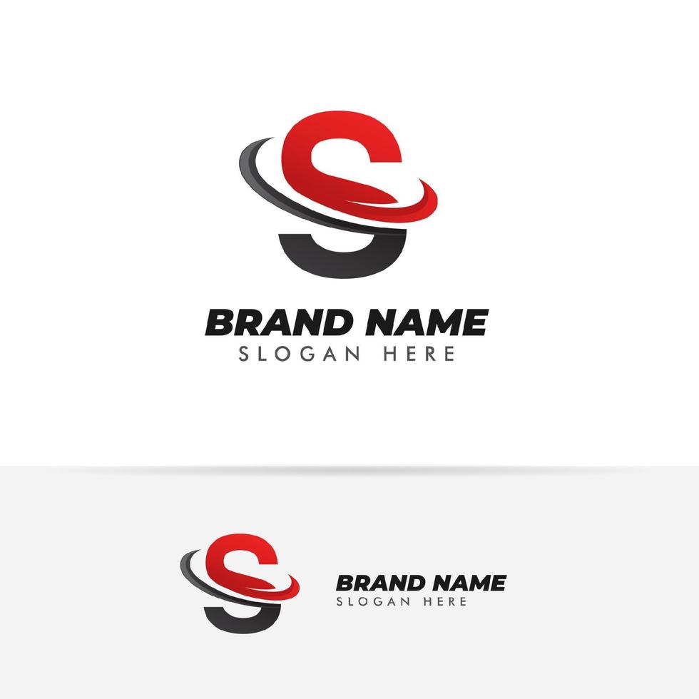 símbolo do logotipo da letra s com desenhos swoosh vetor