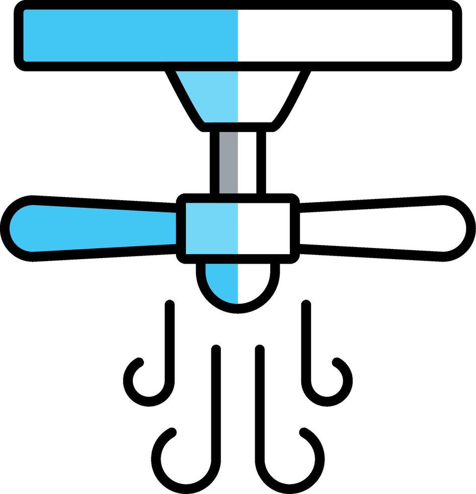 teto ventilador preenchidas metade cortar ícone vetor