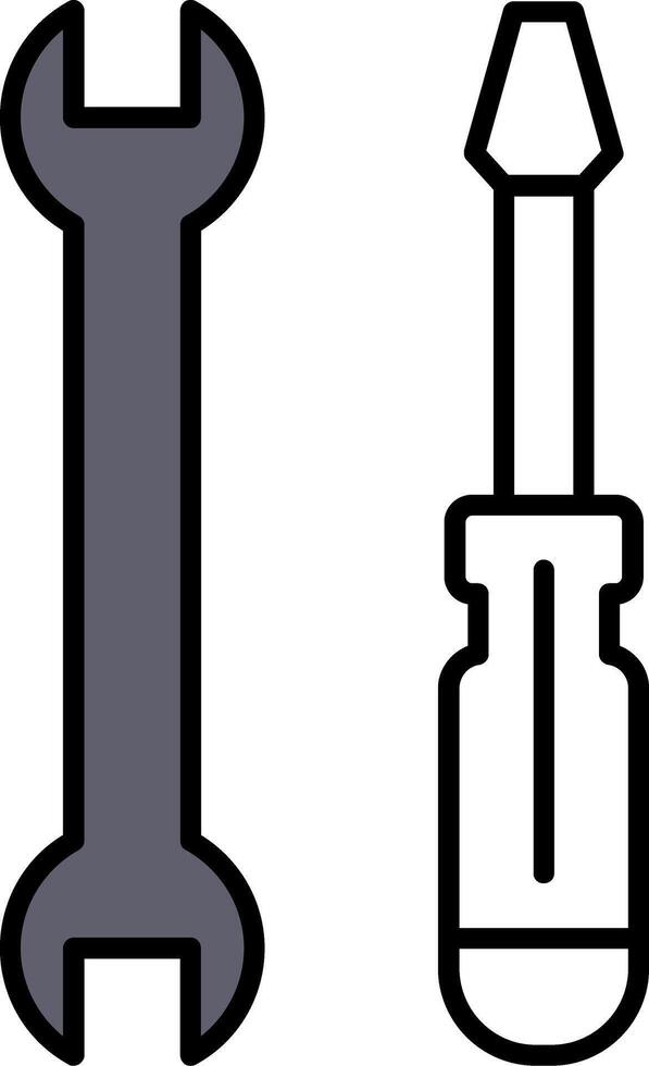 Ferramentas preenchidas metade cortar ícone vetor