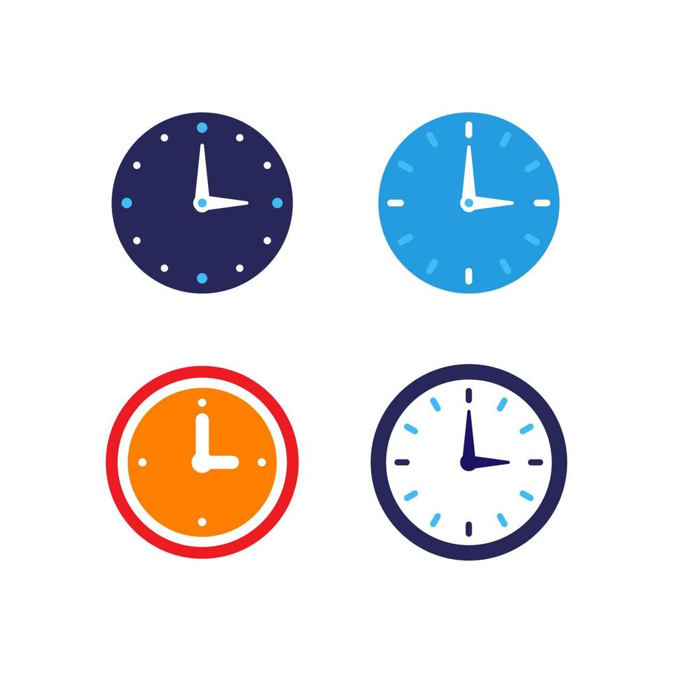 vetor de ícone de relógio. relógio de elemento de design plano isolado no fundo branco