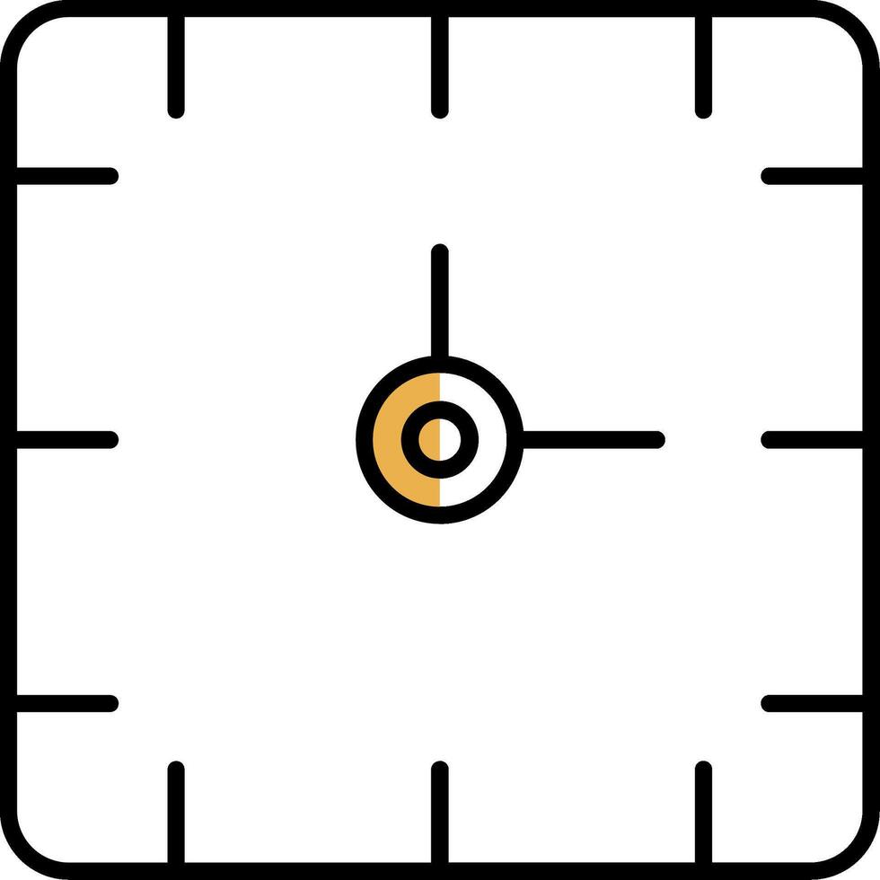 relógio preenchidas metade cortar ícone vetor