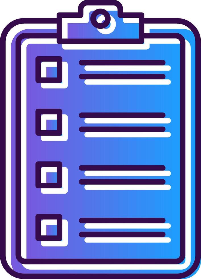 lista de controle gradiente preenchidas ícone vetor