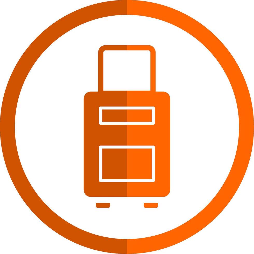 bagagem glifo laranja círculo ícone vetor