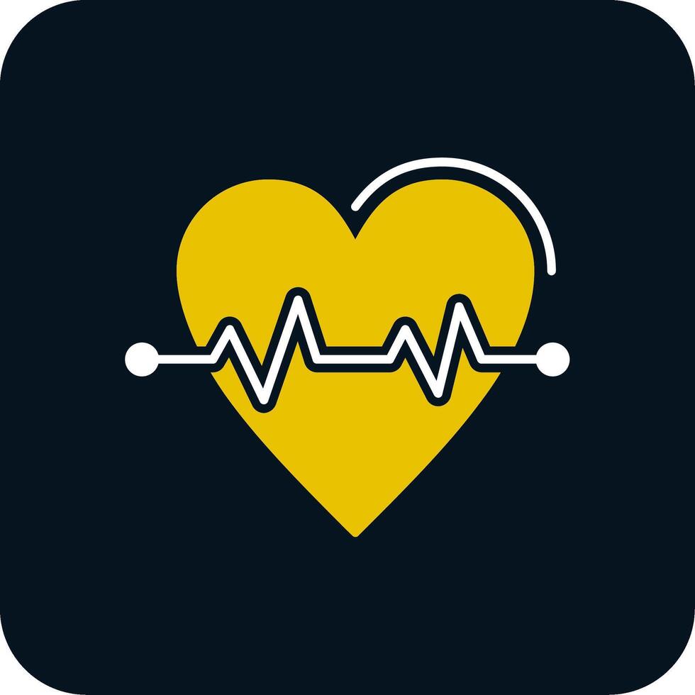 ícone de duas cores de glifo de frequência cardíaca vetor
