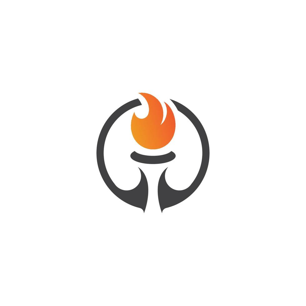 modelo de vetor de ícone de logotipo de chama de tocha