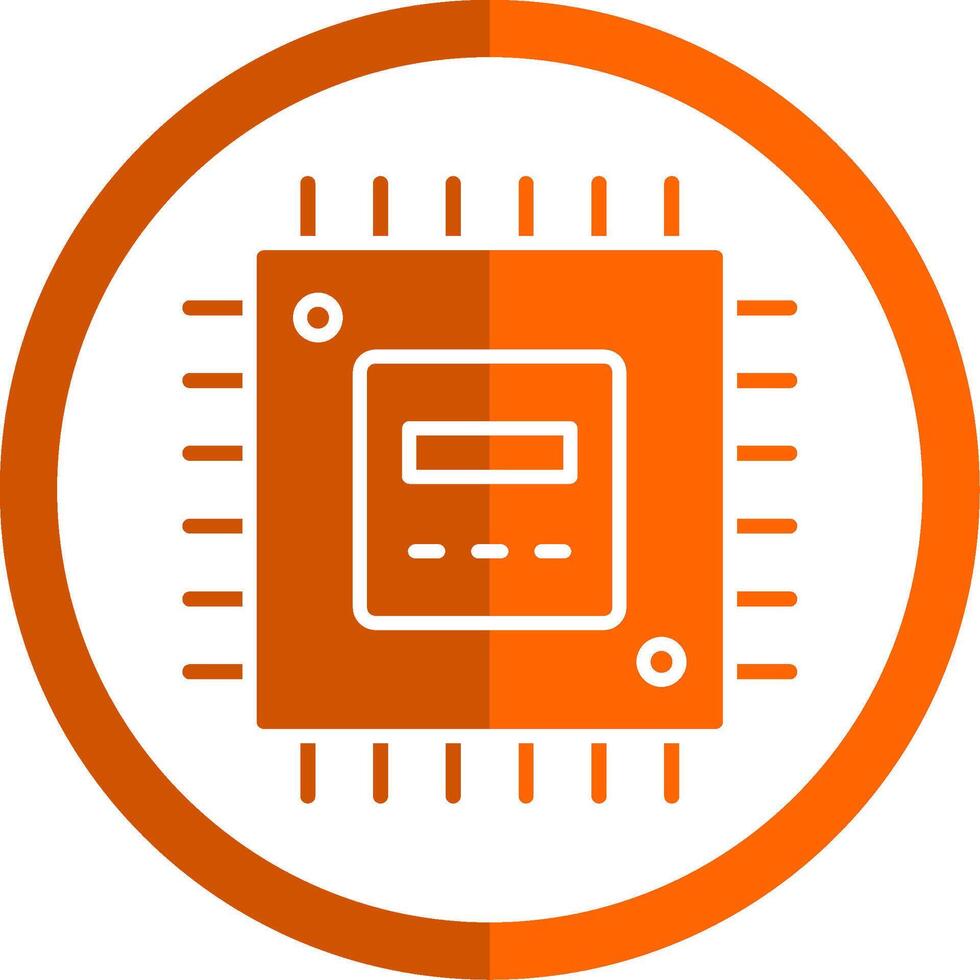 processador glifo laranja círculo ícone vetor