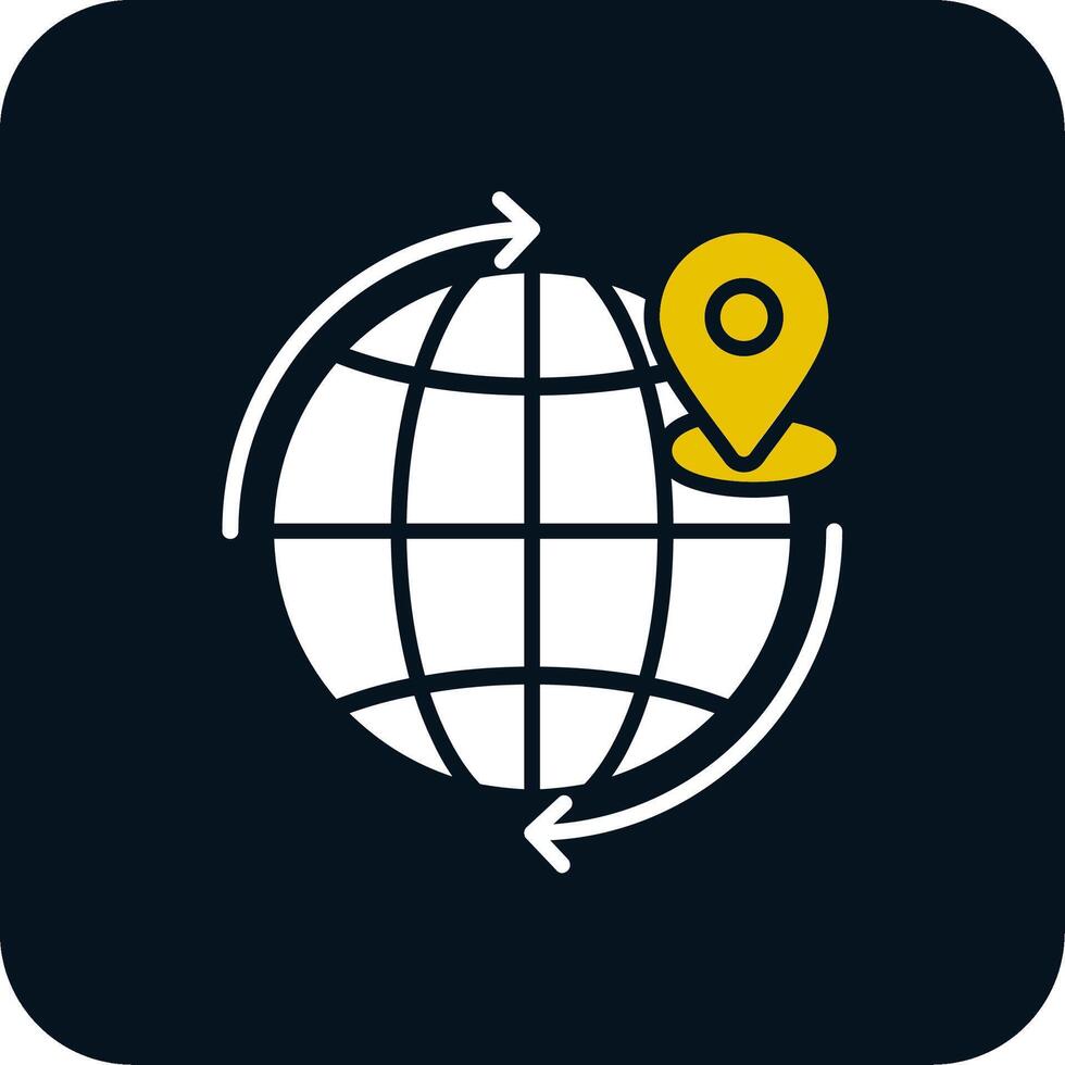 ícone de duas cores com glifo de remessa mundial vetor