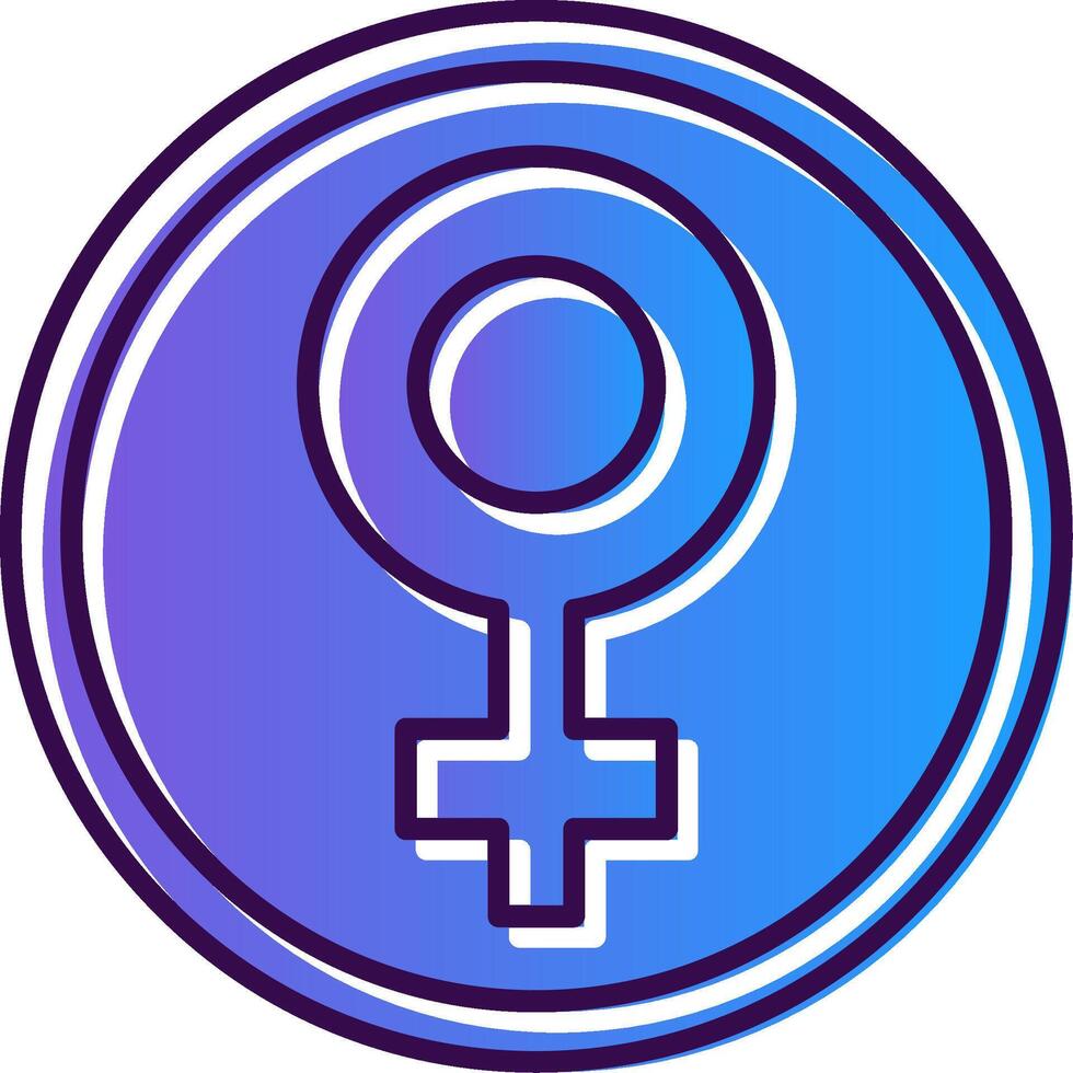 fêmea símbolo gradiente preenchidas ícone vetor