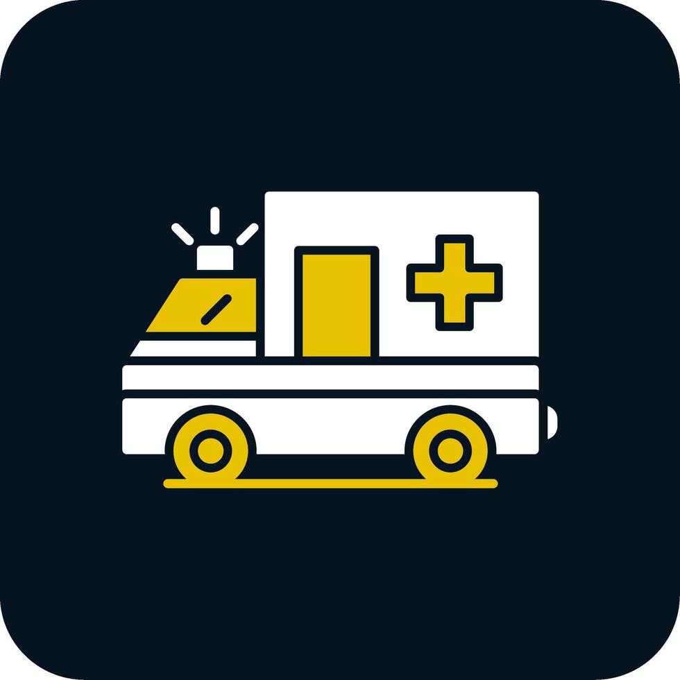 glifo de ambulância ícone de duas cores vetor