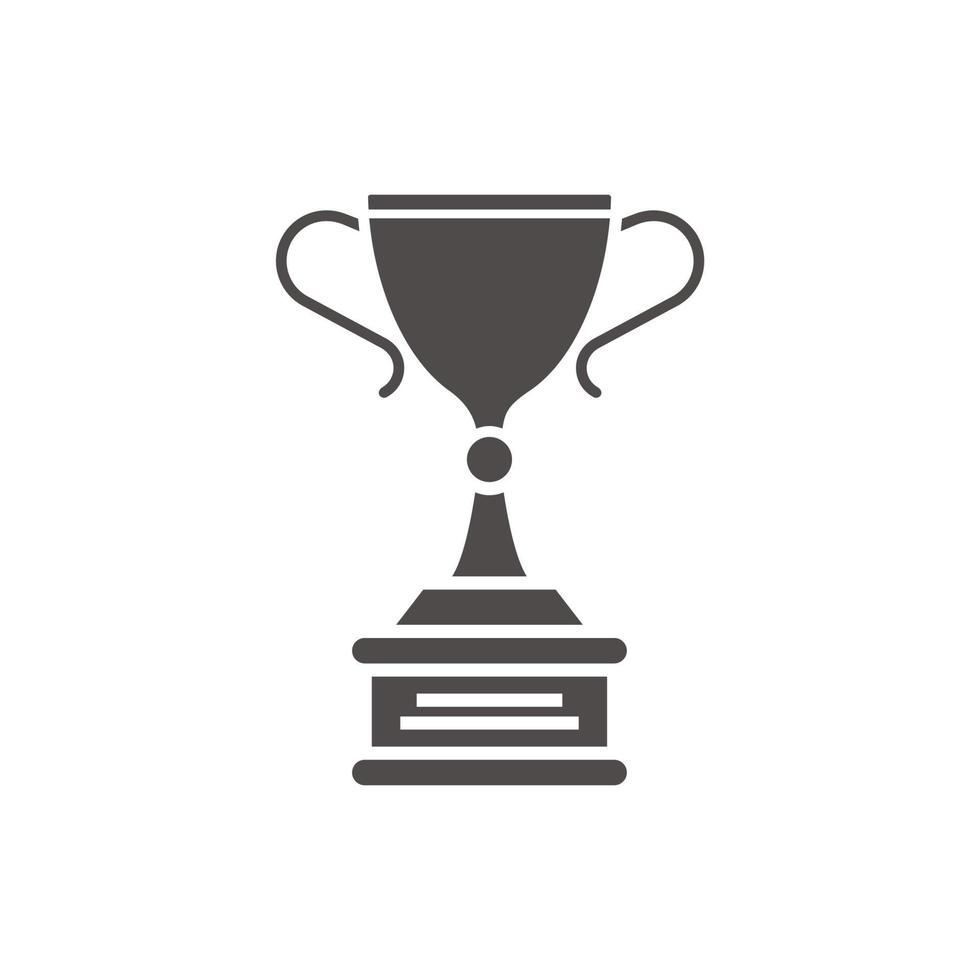 ícone da taça do prêmio do vencedor. símbolo da silhueta. copa do campeonato de hóquei. espaço negativo. ilustração isolada do vetor