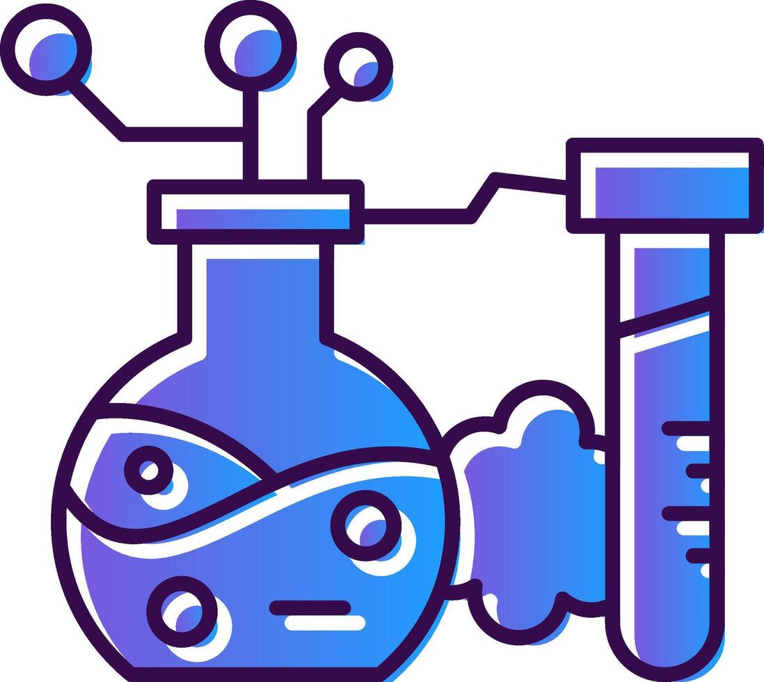químico reação gradiente preenchidas ícone vetor