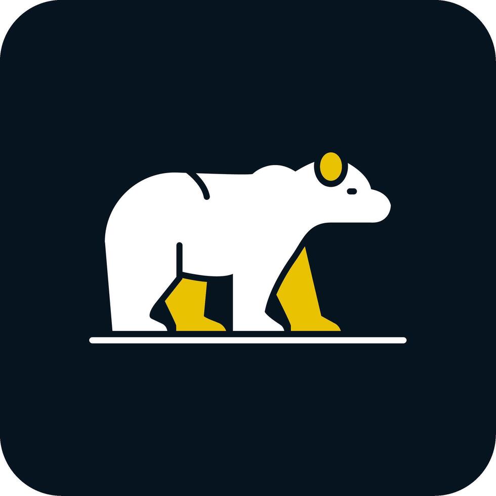 ícone de duas cores de glifo de urso polar vetor