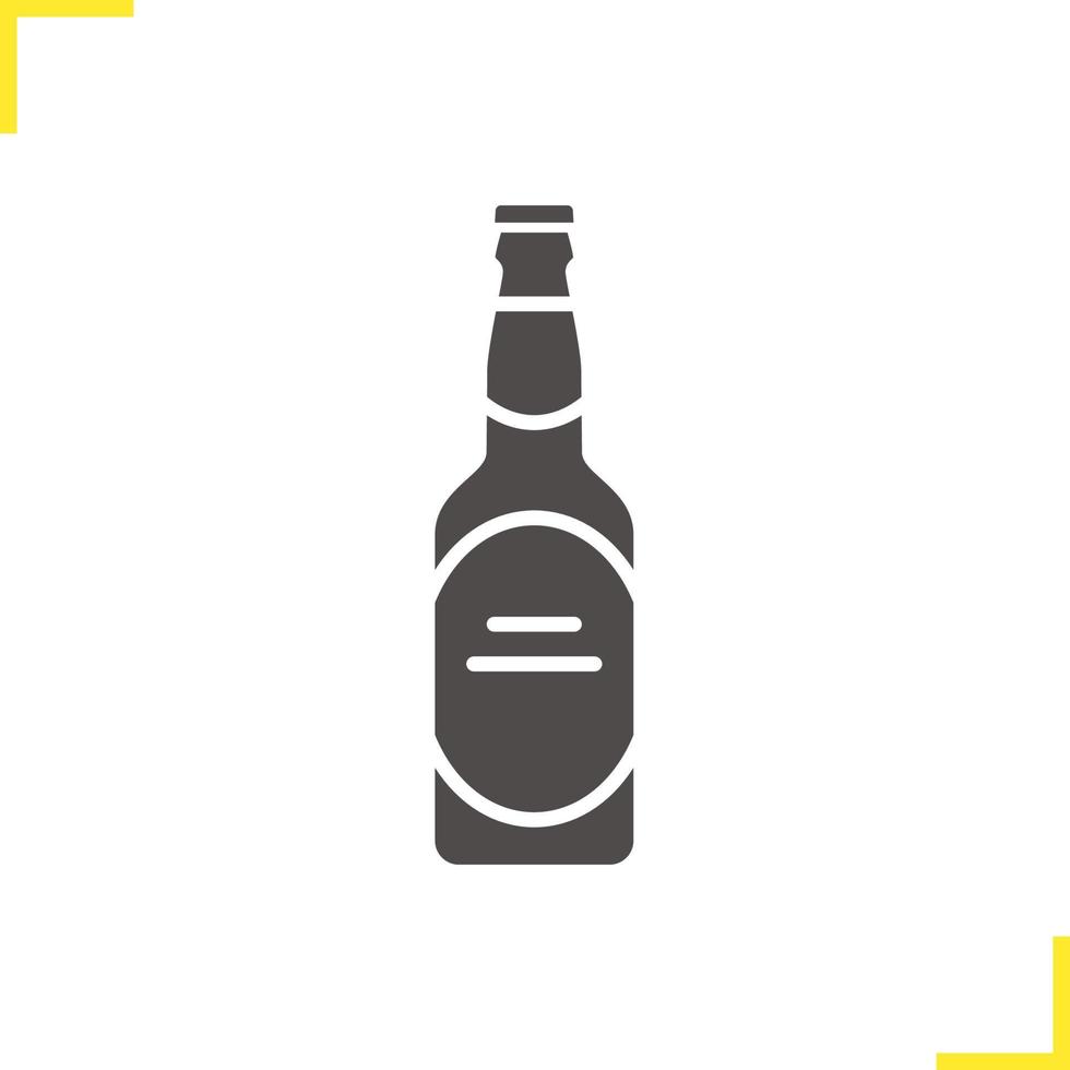 ícone de garrafa de cerveja. símbolo da silhueta. espaço negativo. ilustração isolada do vetor