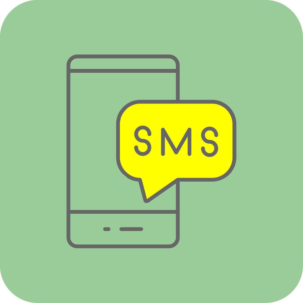 SMS preenchidas amarelo ícone vetor