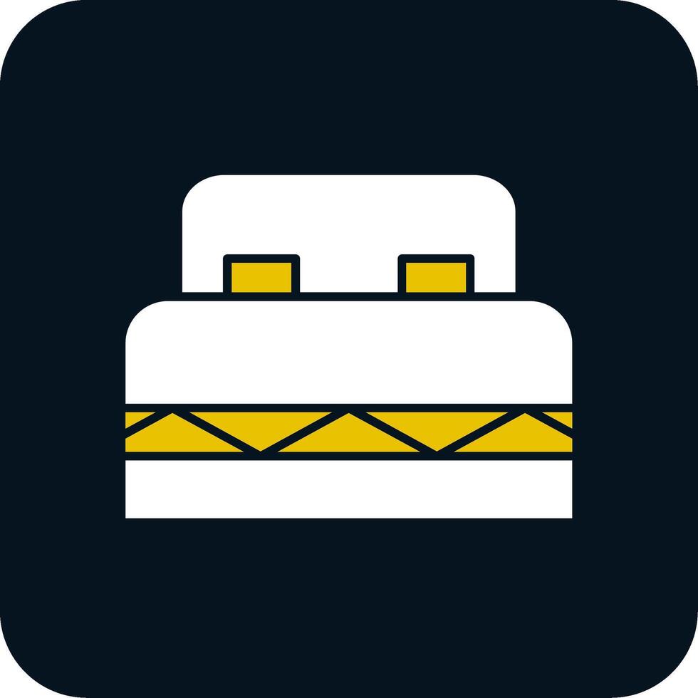 ícone de glifo de duas cores de cama de casal vetor