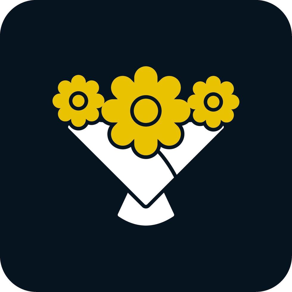 ícone de duas cores de glifo de buquê de flores vetor