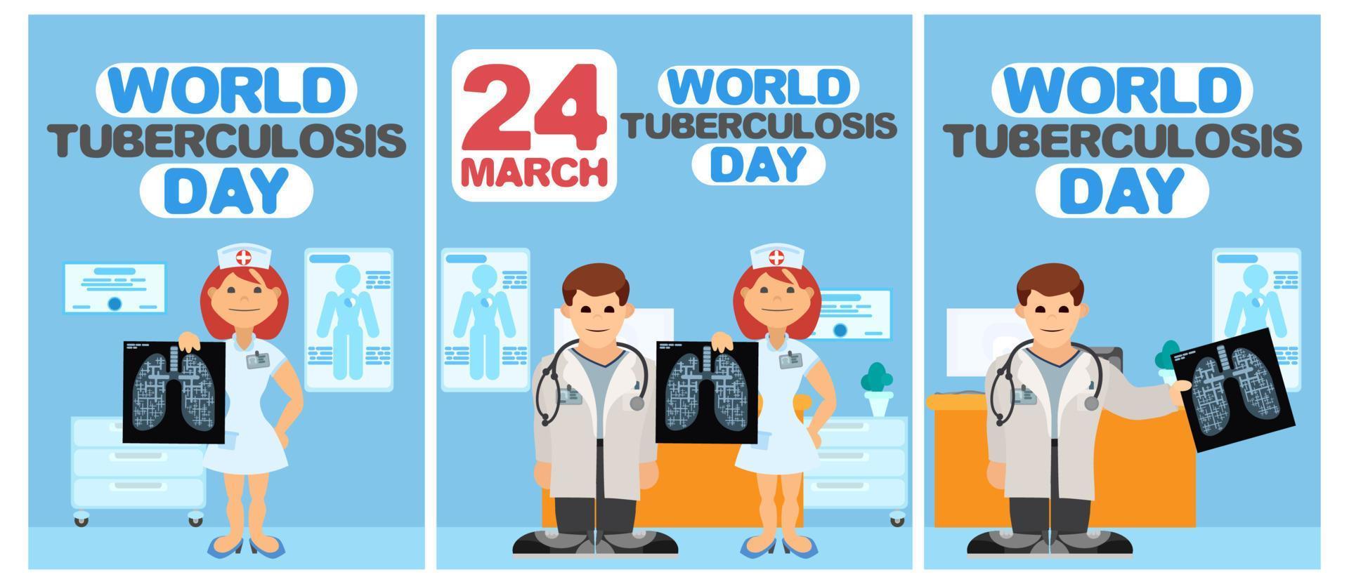 cartaz seleção tuberculose controle desenho plano hospital vetor