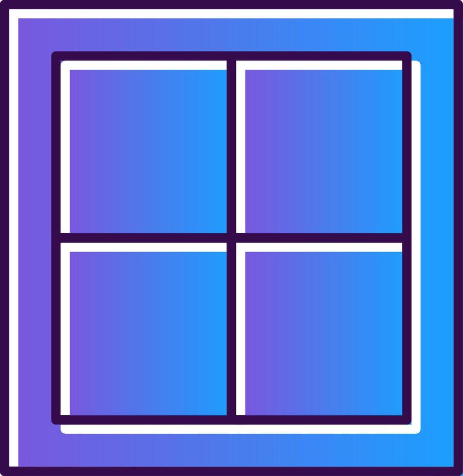 janela gradiente preenchidas ícone vetor