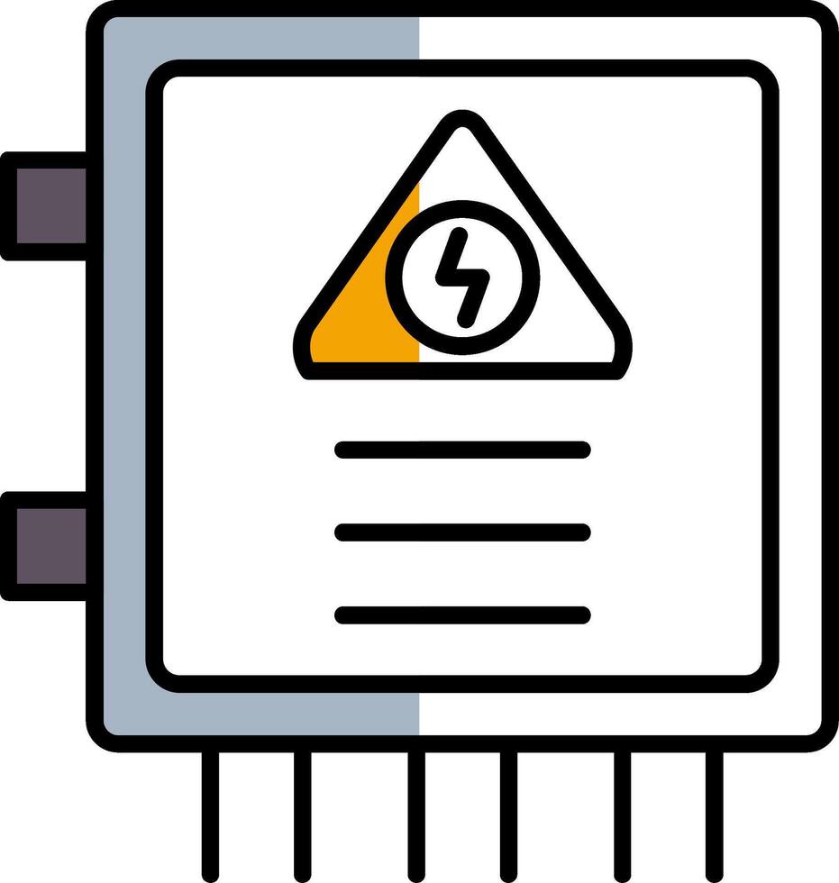 fusível caixa preenchidas metade cortar ícone vetor