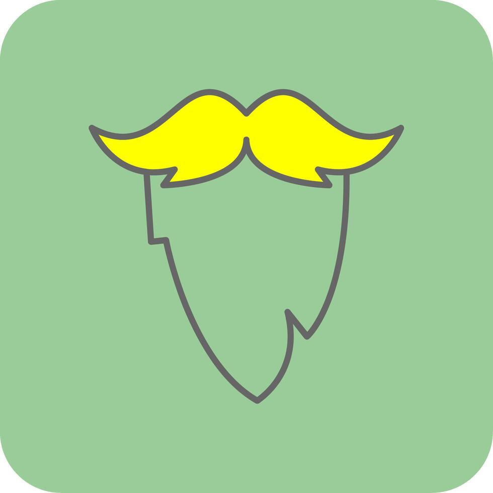 bigode preenchidas amarelo ícone vetor