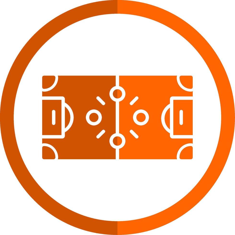 futebol estratégia glifo laranja círculo ícone vetor