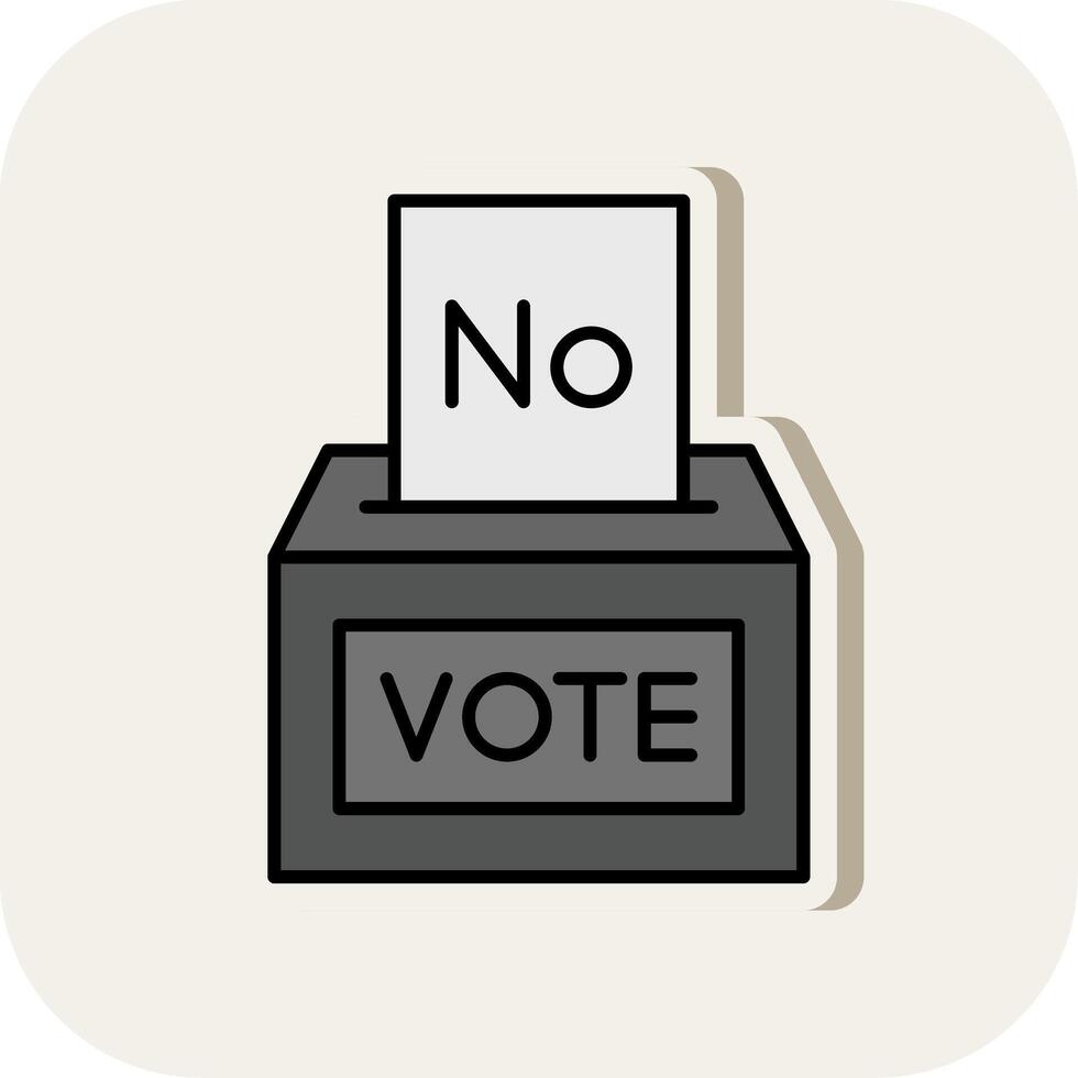 voto não linha preenchidas branco sombra ícone vetor
