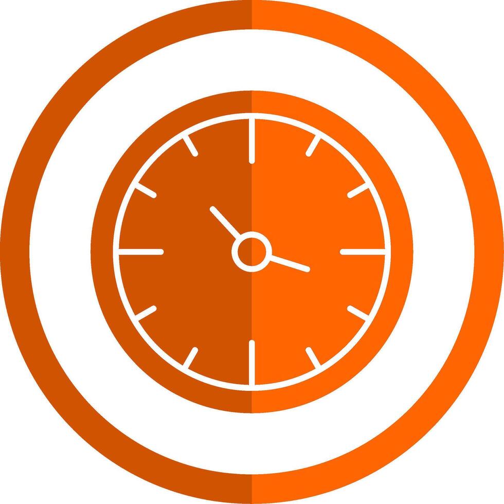 relógio glifo laranja círculo ícone vetor