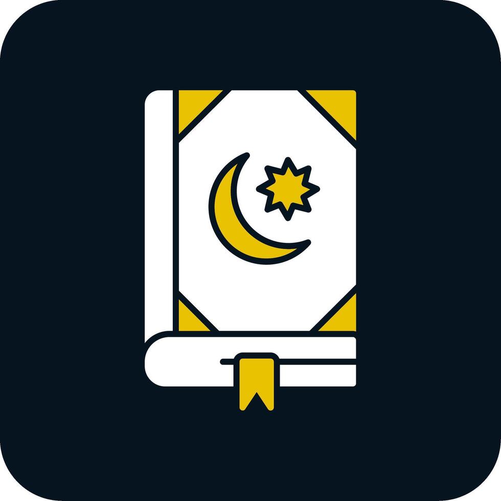 ícone de duas cores do glifo do alcorão vetor