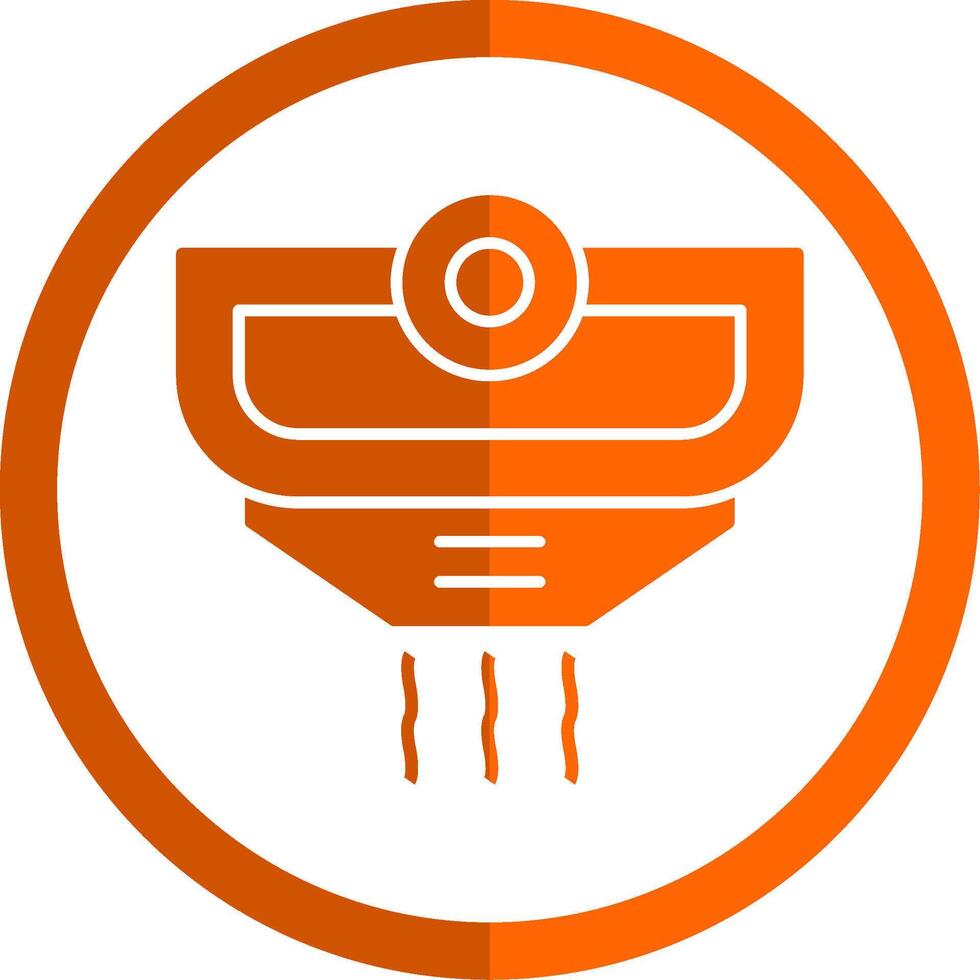 fumaça detector glifo laranja círculo ícone vetor
