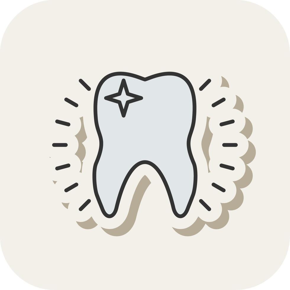 dente linha preenchidas branco sombra ícone vetor