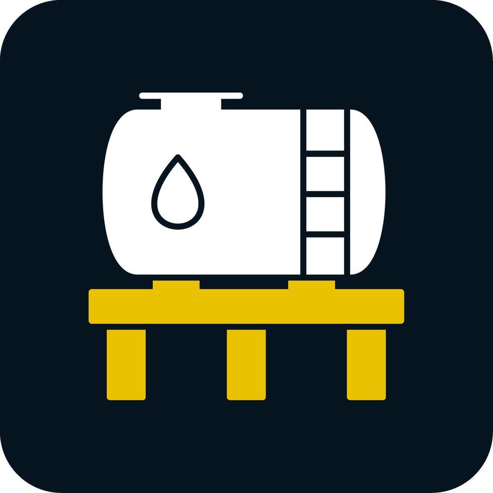 ícone de duas cores de glifo de tanque vetor