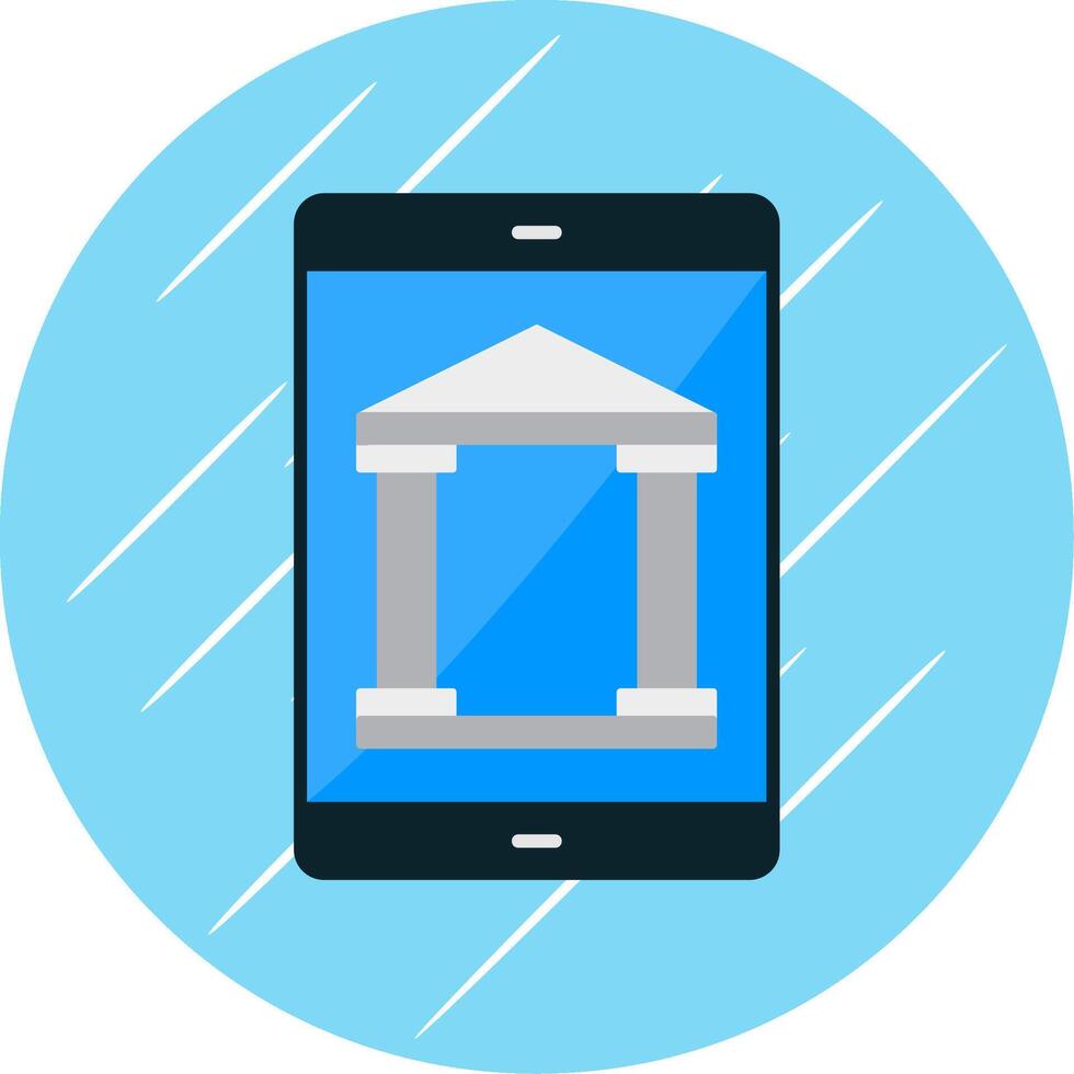 Móvel bancário plano azul círculo ícone vetor