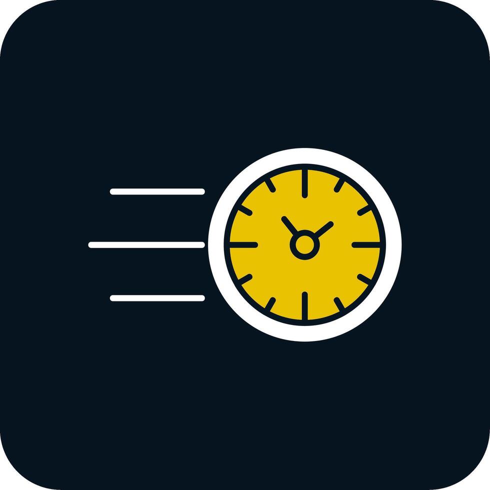ícone de duas cores de glifo de tempo rápido vetor
