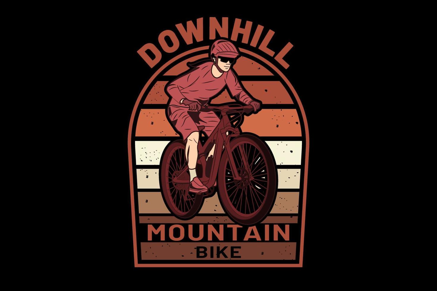 downhill mountain bike design retro vintage vetor
