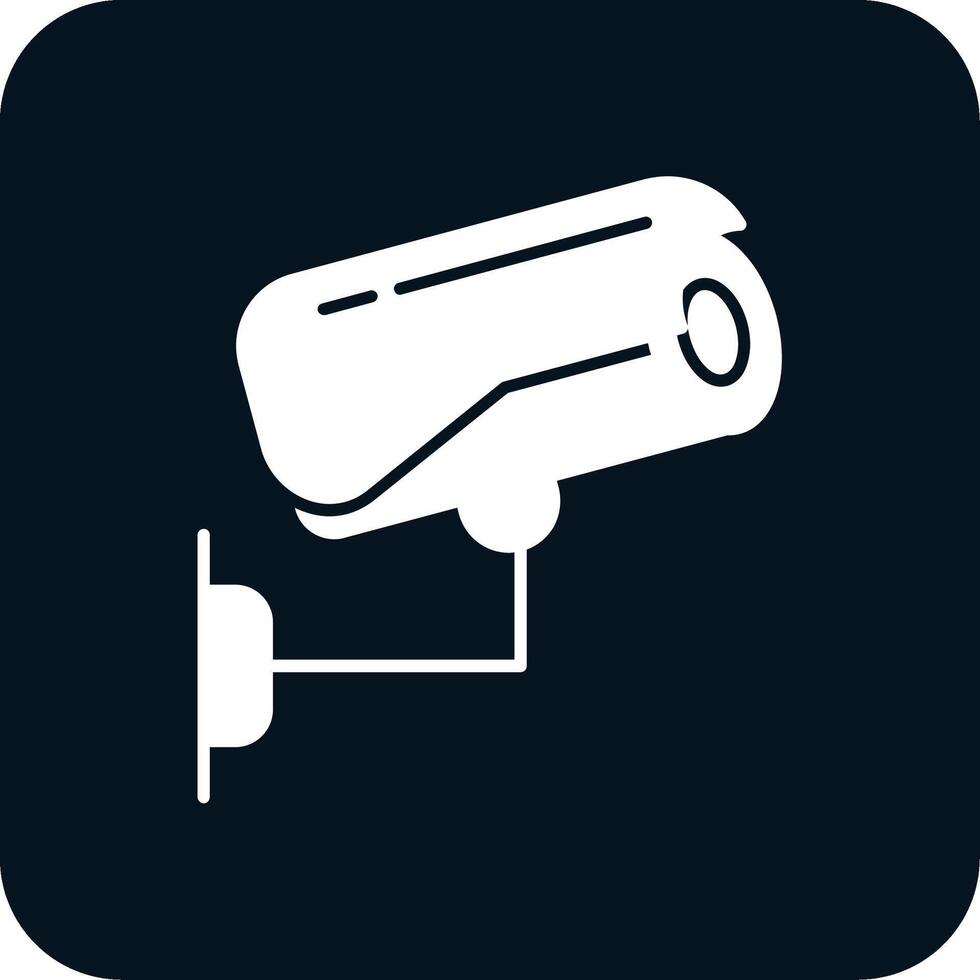 ícone de duas cores de glifo de câmera de segurança vetor